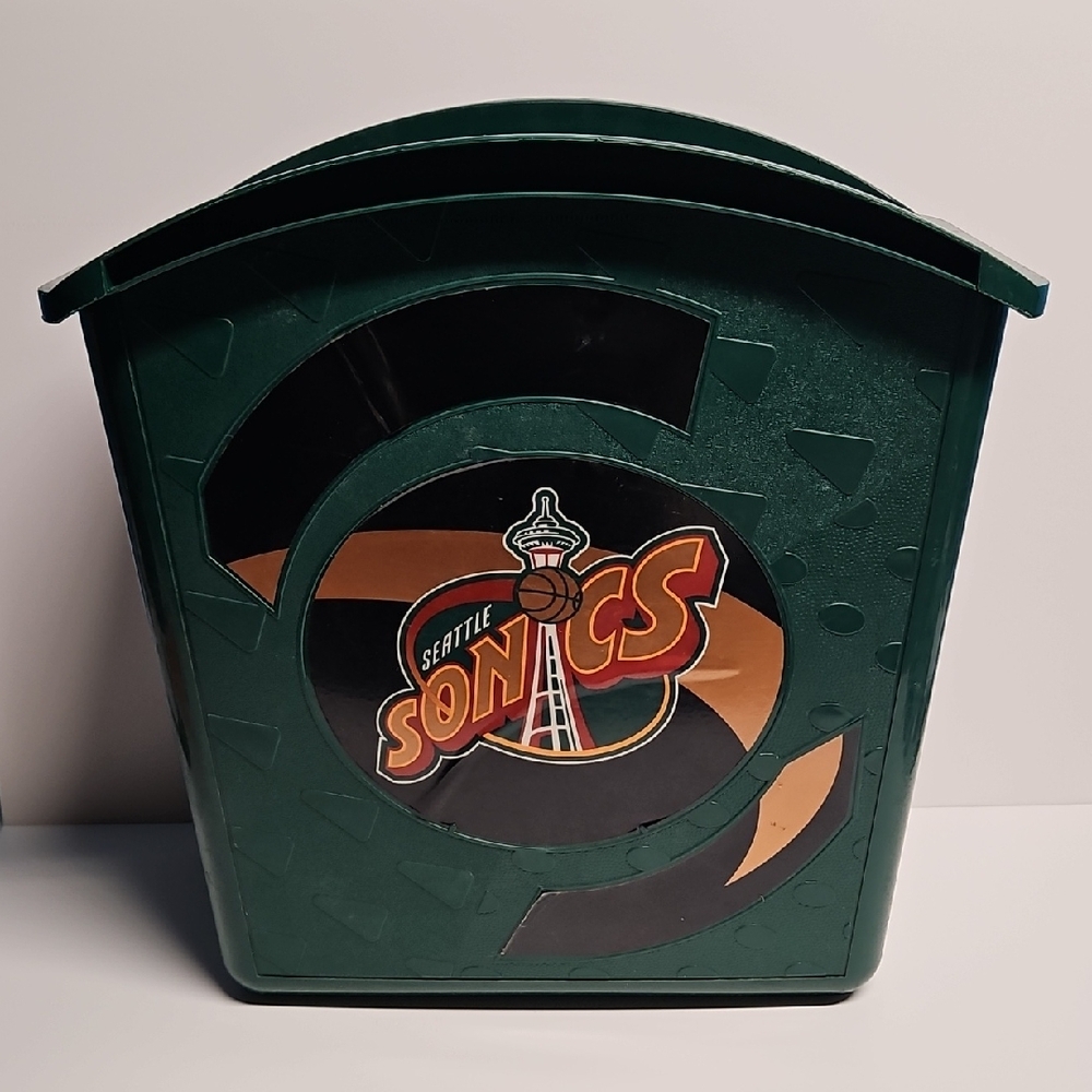 1996 Seattle Sonics Waste Paper Basket Space Needle Logo